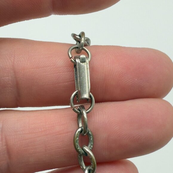 Vintage-Style Turquoise Resin Pendant Necklace With Silver-Tone Chain & Floral D - Picture 7 of 8